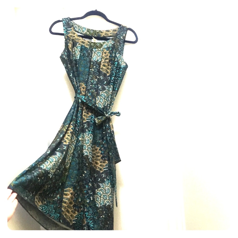 Paisley Pattern Blue Dress